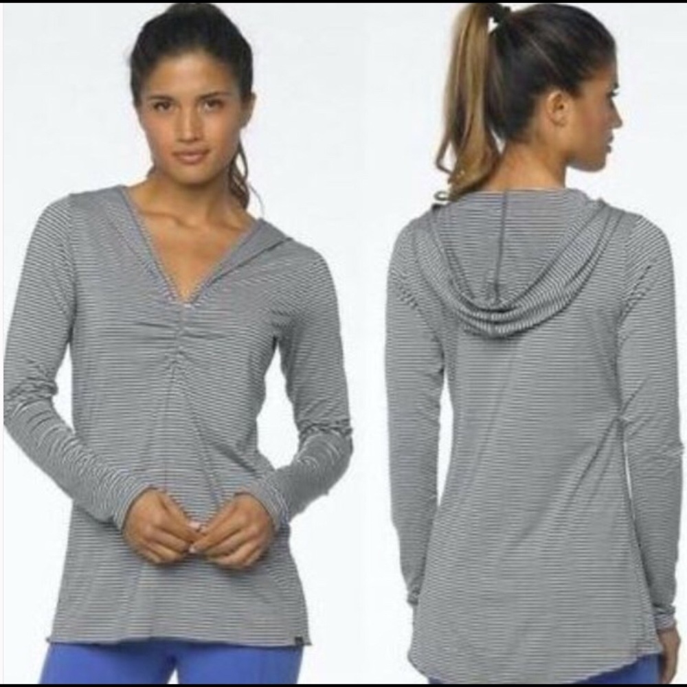 Prana Perry Stripe Pullover Hooded Shirt 
Size Med - Picture 9 of 9